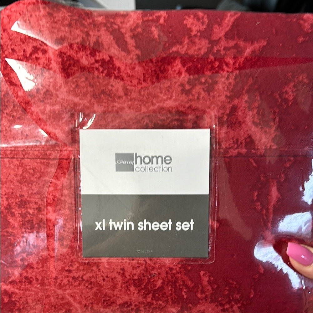 JCPenney Red XL Twin Sheet Set